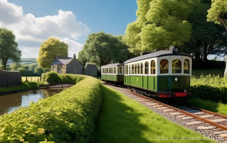 토마스와 친구들 속 마을 지도 - **Prompt:** A highly detailed and dynamic scene at Brendam Docks on the island of Sodor. Cranky the ...