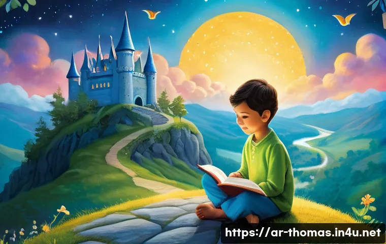 기관차 캐릭터를 주제로 한 동화책 - **Imaginative Story World.** A whimsical and vibrant children's book illustration style. A young chi...