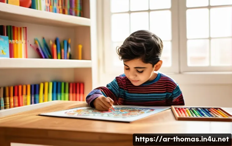 토마스와 친구들 색칠공부 자료 - A vibrant, detailed scene of a young Arab child wearing a colorful traditional thobe and sitting at ...